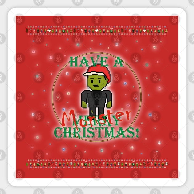 Have A Monster Christmas Pixel Frankenstein Monster! Sticker by gkillerb